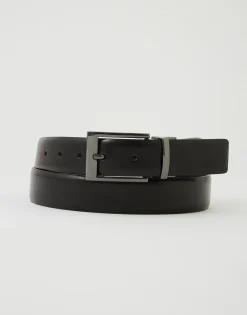 Brick Reversible Leather Belt in Black/brwn