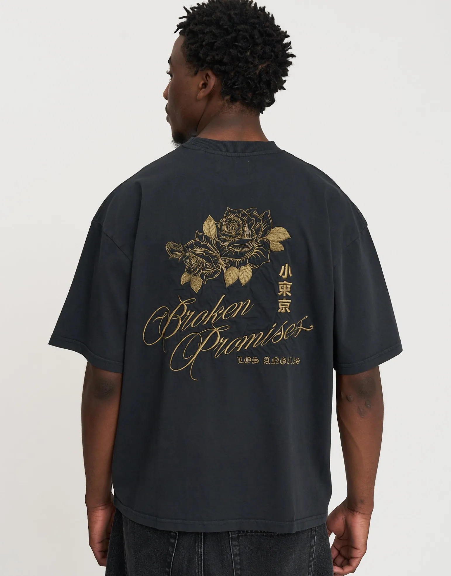 Broken Promises Box Fit T Shirt in Black