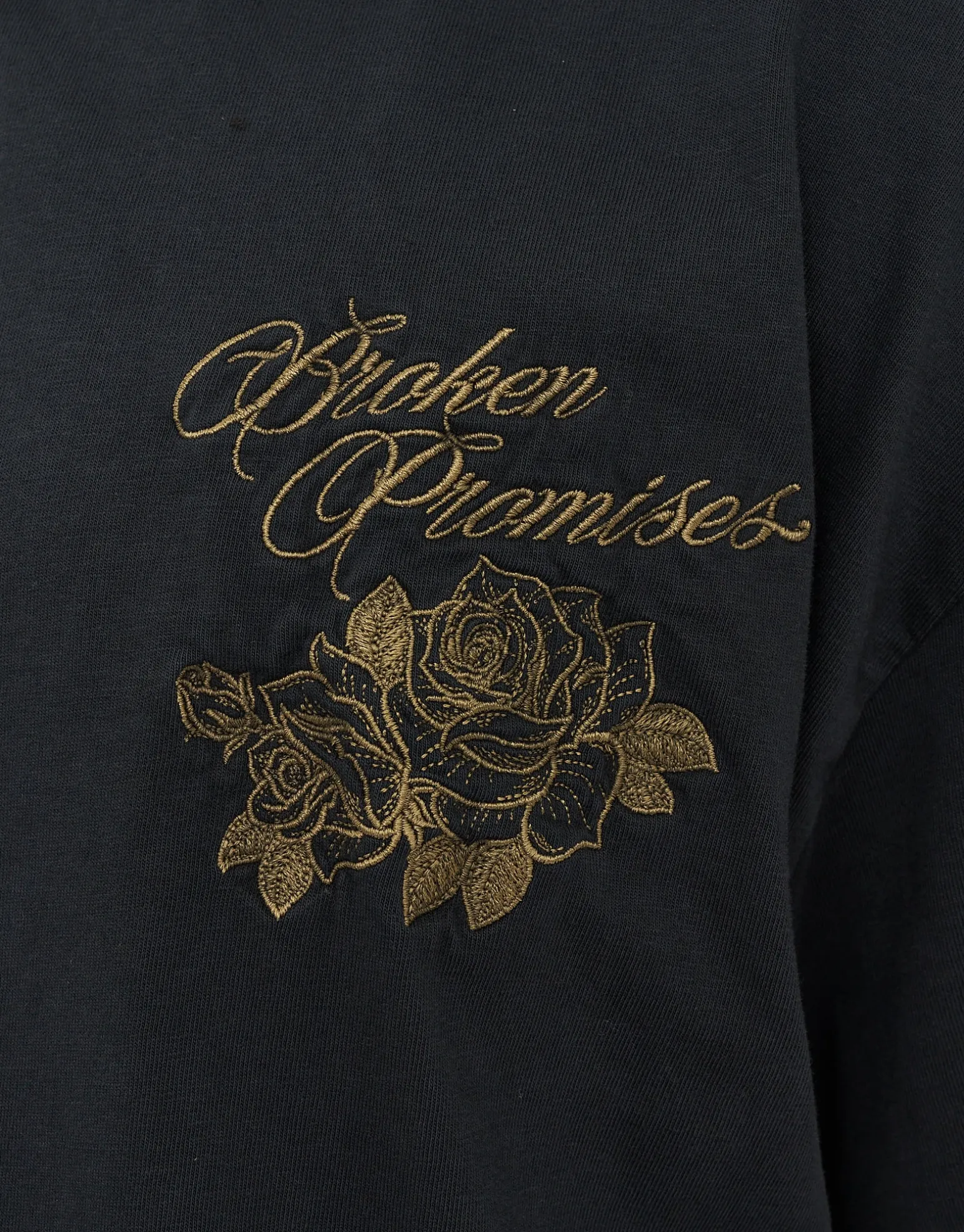 Broken Promises Box Fit T Shirt in Black