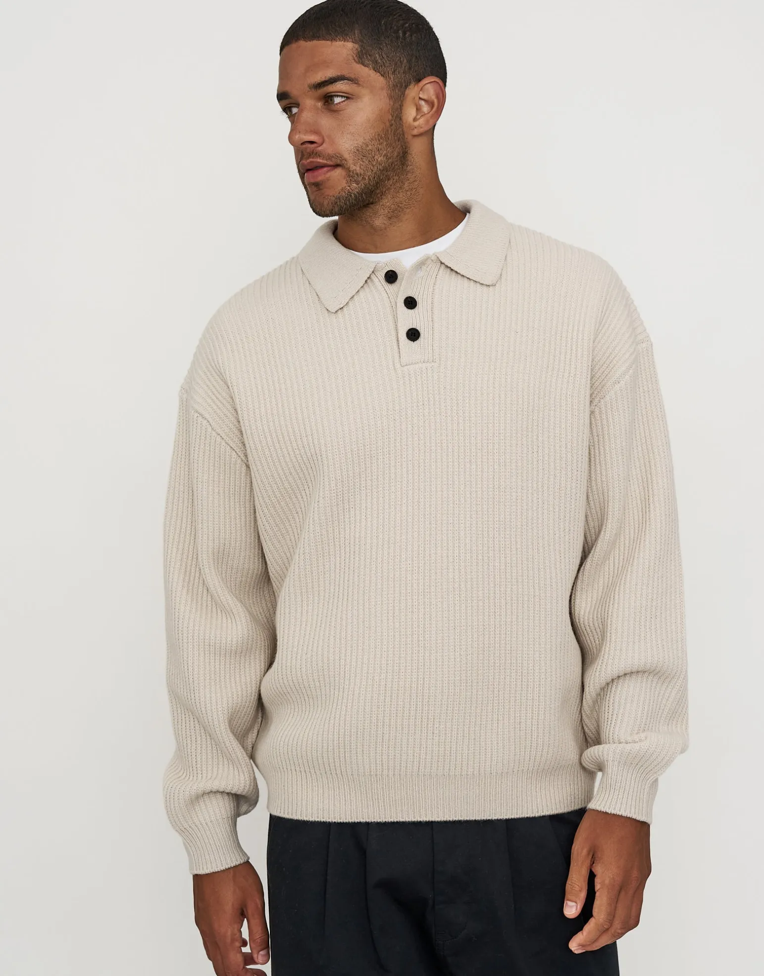 Button Up Knit in Black