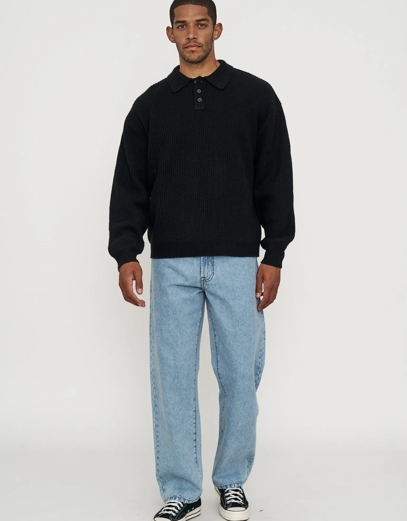 Button Up Knit in Black