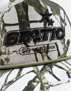 Camo Static Trucker Hat in Snow