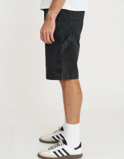 Carpenter Relaxed Fit Jorts in Washed Black