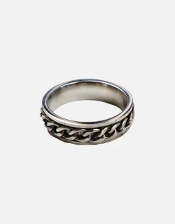 Chain Ring in Vintage Silver