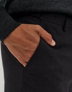 Charcoal Check Slim Fit Suit Trousers in Charcoal