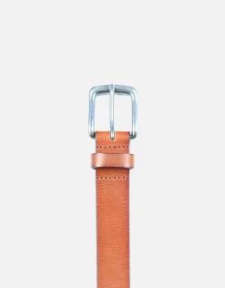 Charlie PU Leather Belt in Rust