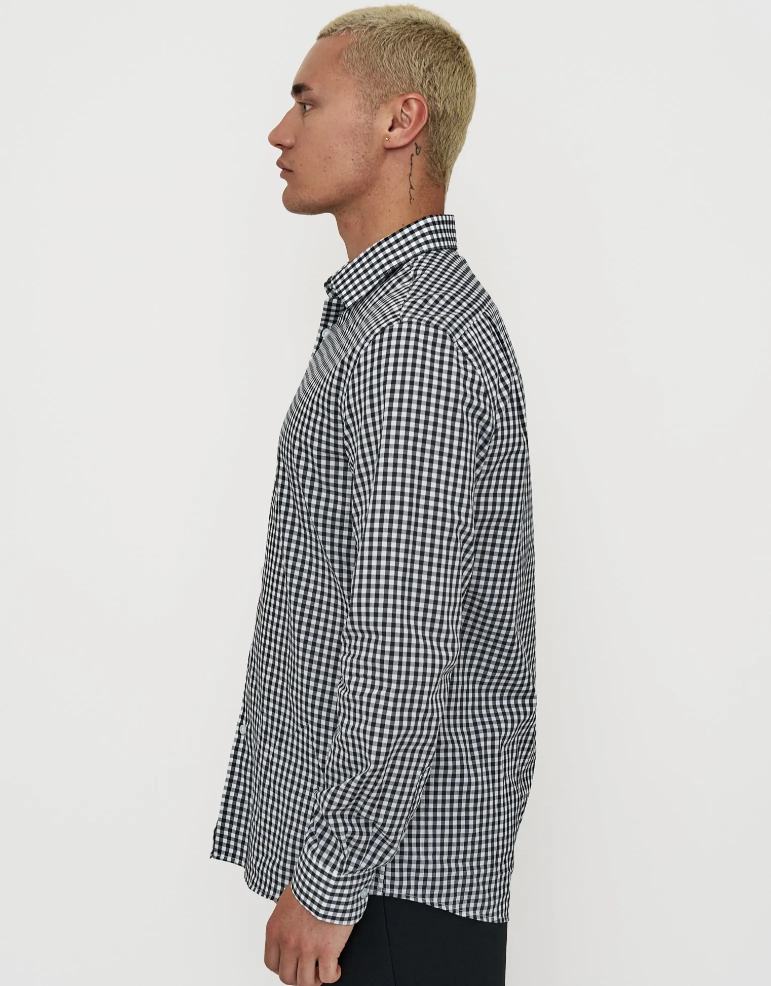 Check Dress Shirt in Black