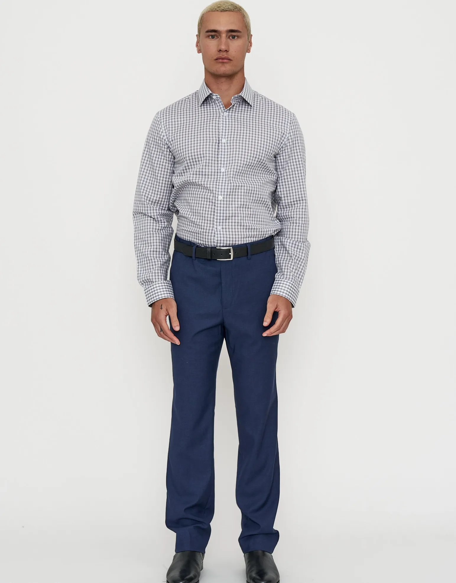 Check Dress Shirt in Black