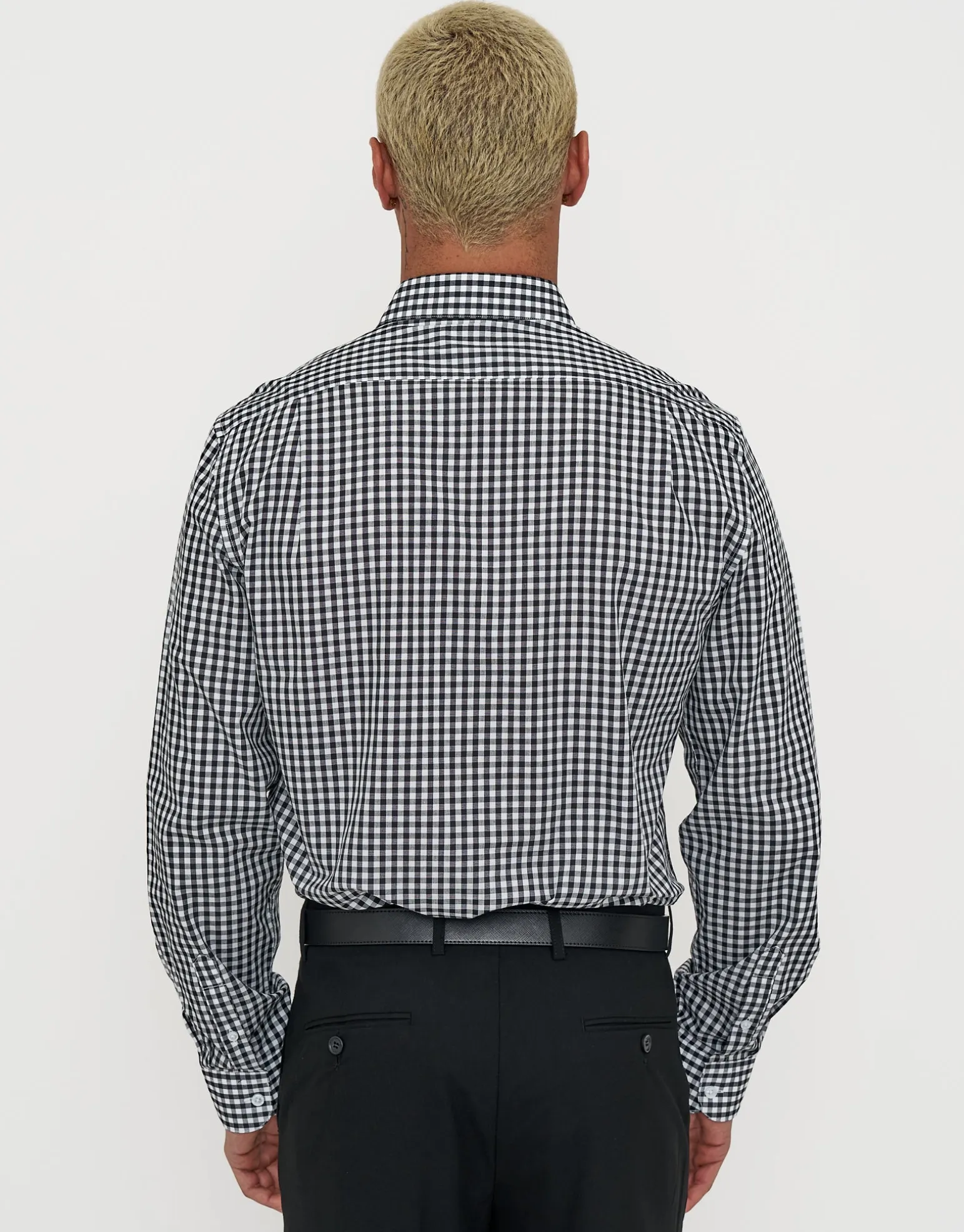 Check Dress Shirt in Black