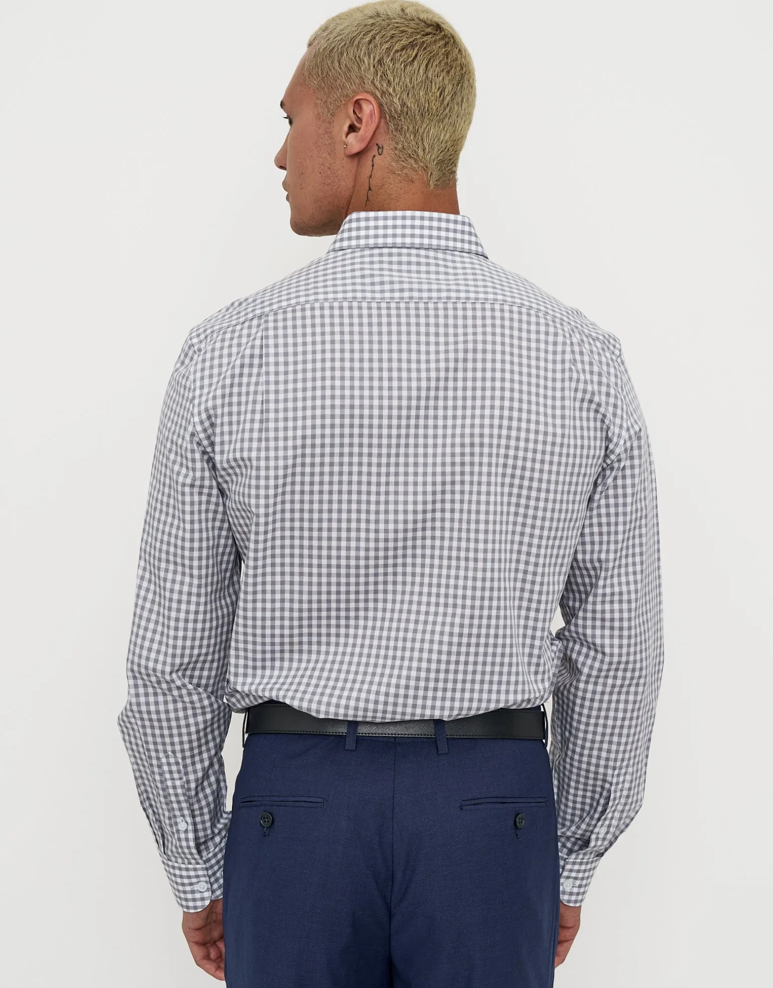Check Dress Shirt in Black