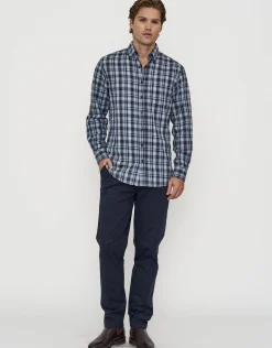 Check Out Long Sleeve Shirt in Blue