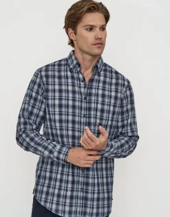 Check Out Long Sleeve Shirt in Blue