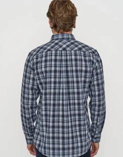 Check Out Long Sleeve Shirt in Blue