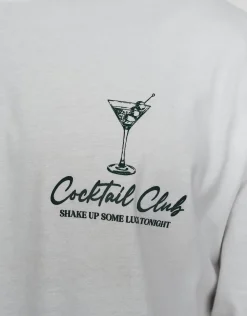 Cocktail Club Relaxed Fit T Shirt in Blanc
