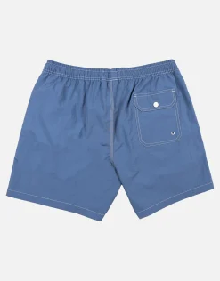 Contrast Stitch Swim Shorts in Black