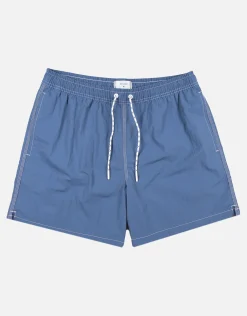 Contrast Stitch Swim Shorts in Black