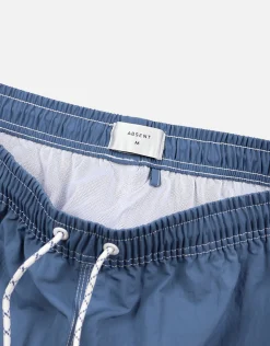 Contrast Stitch Swim Shorts in Black
