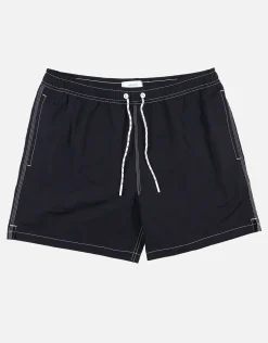 Contrast Stitch Swim Shorts in Khaki