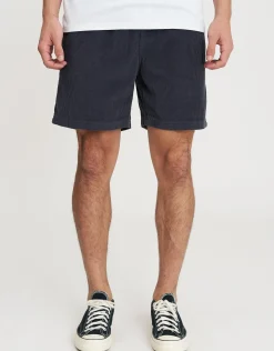 Cord Elastic Waist Walk Shorts in Lt Grey