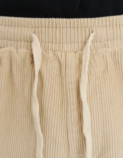 Cord Elastic Waist Walk Shorts in Steel Blue