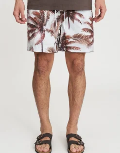 Corsica Palms Swim Shorts in Chocolate