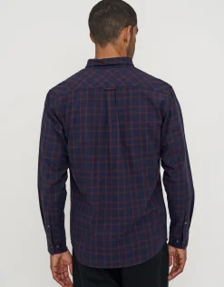 Crimson Check Long Sleeve Shirt in Navy
