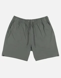 Crinkle Texture Elastic Waist Shorts in Bone 002