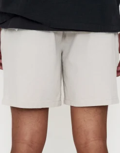Crinkle Texture Elastic Waist Shorts in Black