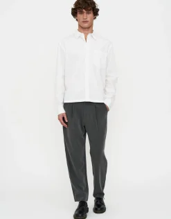 Cropped Long Sleeve Shirt in White