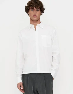 Cropped Long Sleeve Shirt in White