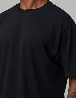 Cropped Relaxed Fit T Shirt in Black