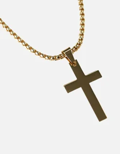 Cross Pendant Chain in Gold