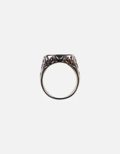 Cross Signet Ring in Vintage Silver