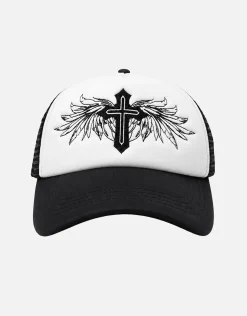 Cross Trucker Cap in White