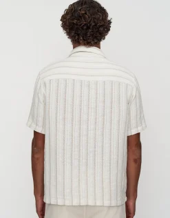 Cuba Striped Short Sleeve Shirt in Oat