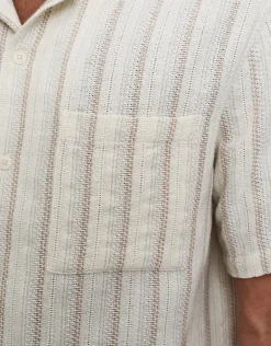 Cuba Striped Short Sleeve Shirt in Oat