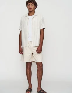 Cuba Striped Short Sleeve Shirt in Oat