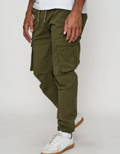 Cuffed Cargo Joggers in Black
