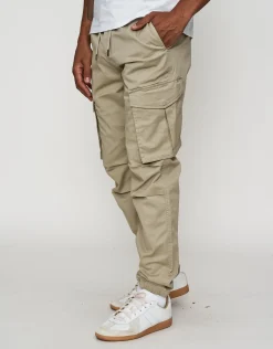 Cuffed Cargo Joggers in Stone