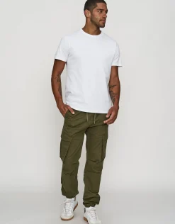 Cuffed Cargo Joggers in Stone