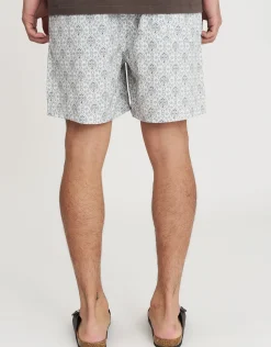 Damask Swim Shorts in Bone