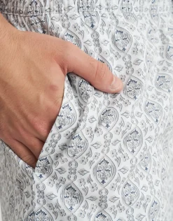 Damask Swim Shorts in Bone