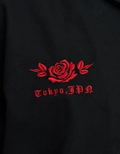 Dark Rose Short Sleeve Shirt in Black