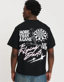 Darts Relaxed Fit T Shirt in Black