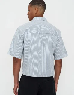Delta Auto Cropped Short Sleeve Shirt in Black