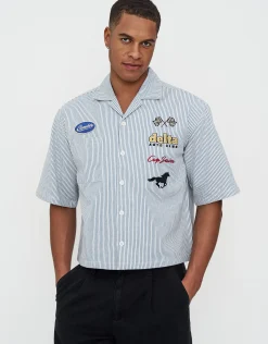 Delta Auto Cropped Short Sleeve Shirt in Black