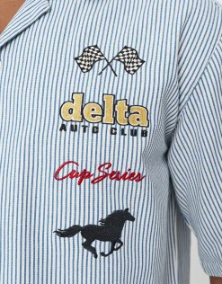 Delta Auto Cropped Short Sleeve Shirt in Black