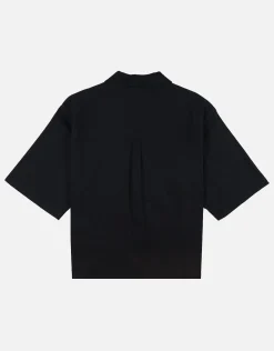 Delta Auto Cropped Short Sleeve Shirt in Black
