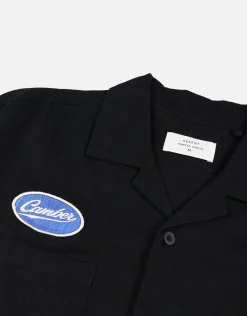Delta Auto Cropped Short Sleeve Shirt in Black