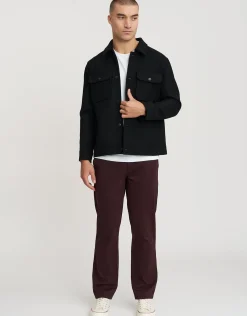 Delta Standard Fit Chinos in Burgundy